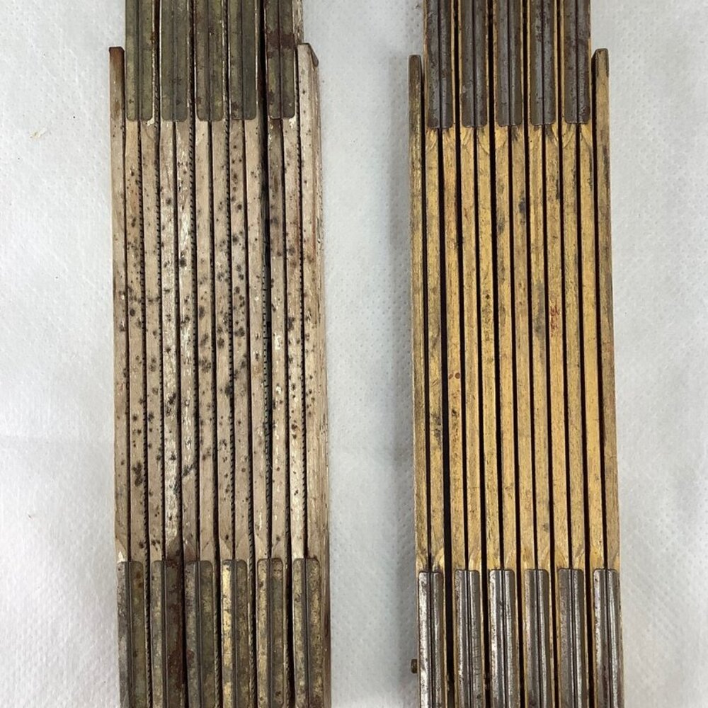 Set Of 2 Vintage 71" Folding Rulers w/ Metal Hinges. Made in USA